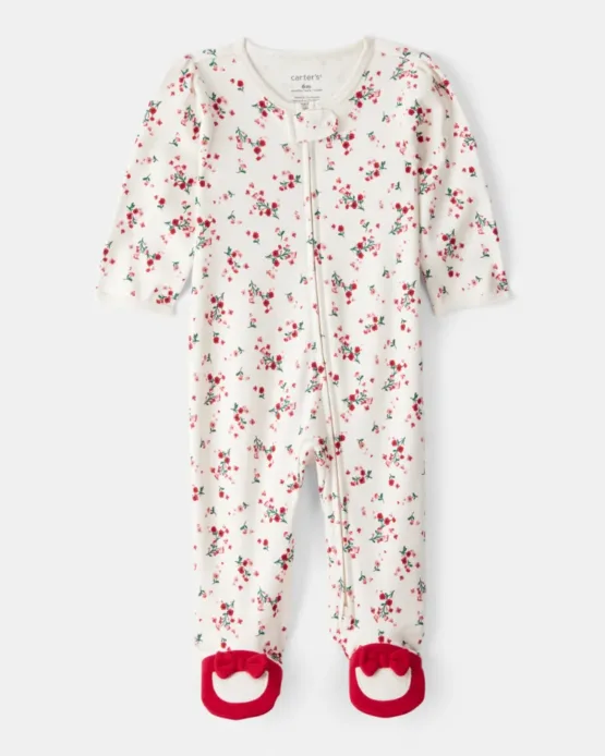 Pijama Carter's de Zipper Flores Rojas