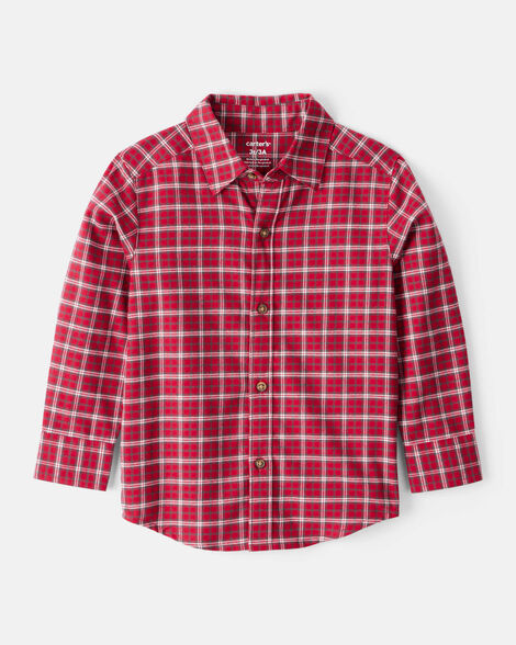 Camisa Carter's A Cuadros Manga Larga Roja