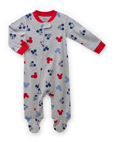Pijama de Mickey Ziper Gris/Rojo