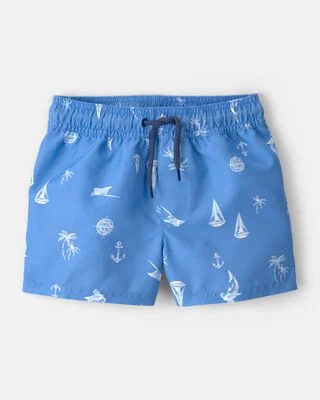 Carter's Toddler Boy Sailboat Swim Trunks - Blue UPF50+