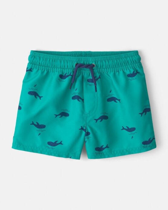 Carter's Toddler Boy Whale Swim Trunks - Teal UPF50+