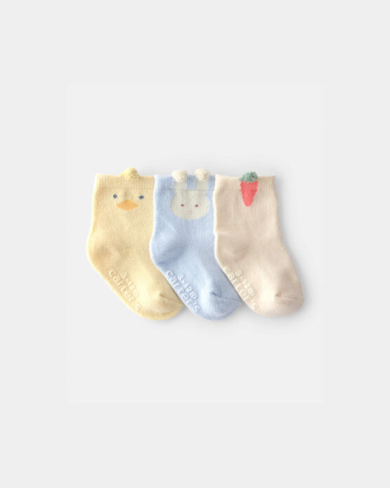 Carter's 3-Pack Calcetines de Pascua - Amarillo/Azul/Marfil