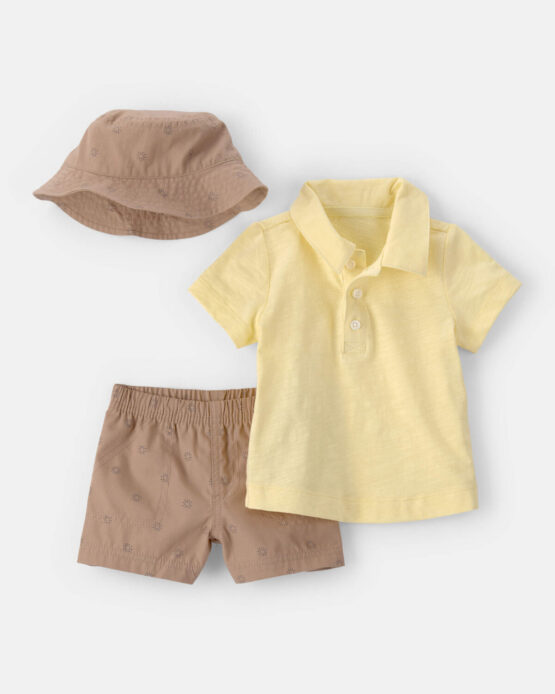 Conjunto de 3 pcs Carter's Short Cafe