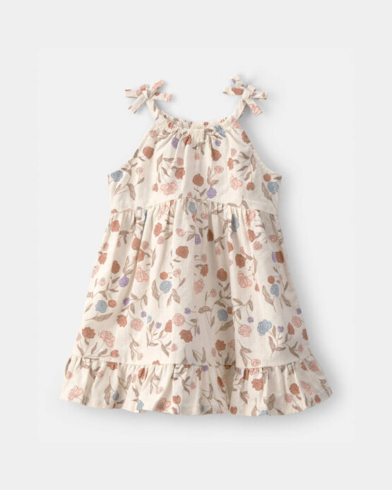 Vestido Carter's Sin Mangas Floral Crema