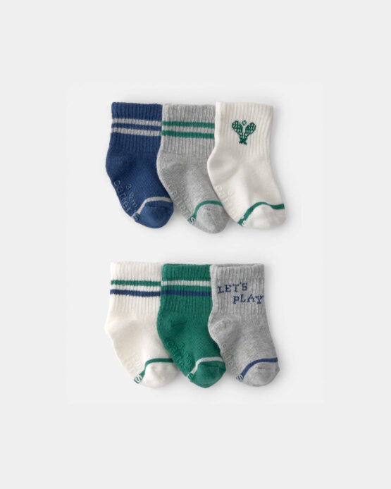 Carter's 6-Pack Calcetines de Pickleball - Verde/Gris