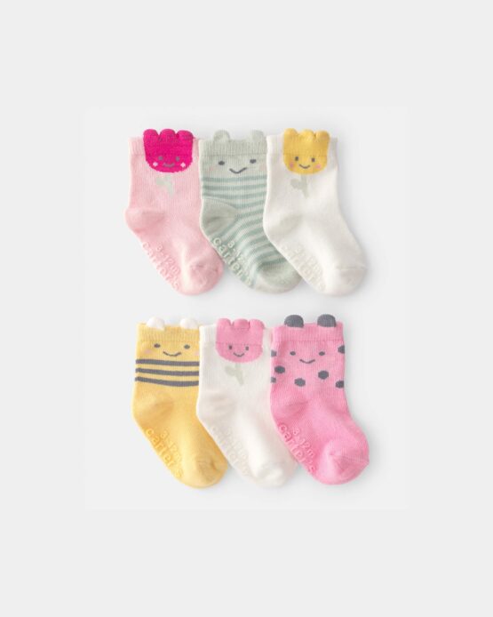 Carter's 6-Pack Calcetines Con Diseño De Animales Y Flores