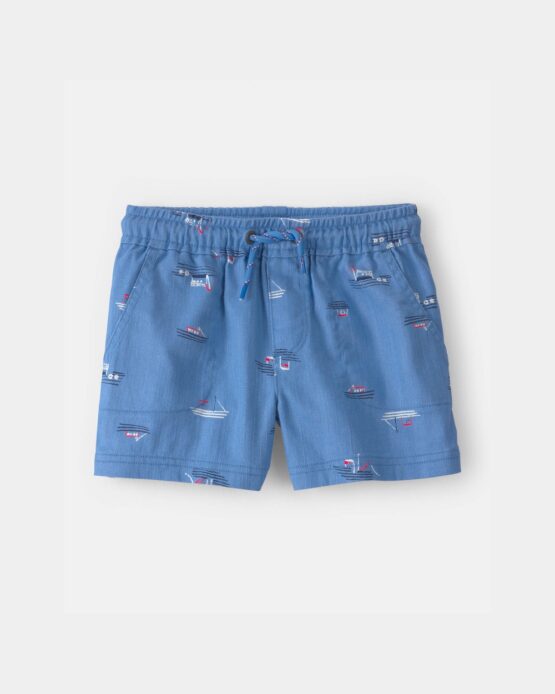 Carter's Short con Elastico Azul/Barco