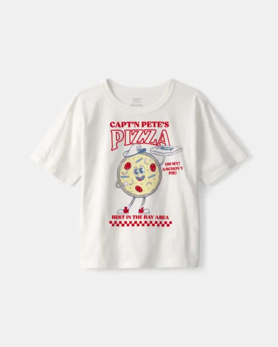 Camiseta Carter's De Pizza - Blanco/Rojo