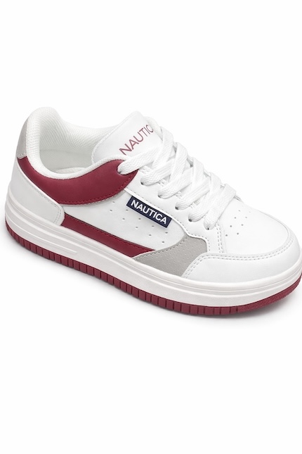Tenis Nautica Juvenil Island y Wht/Grey/Burgndy