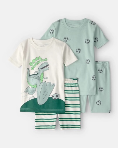Carter's Pijama de 4 Piezas  Dino /Verde