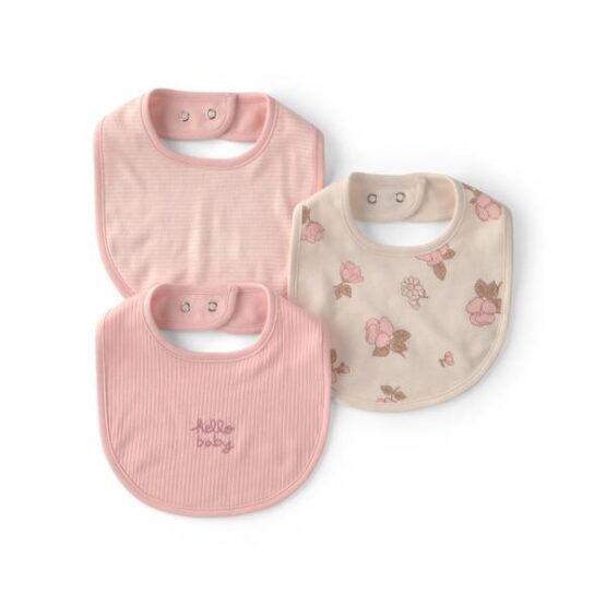 Carter's Infants 3-Pack Print Bibs Hello Baby- Pink