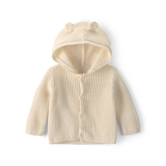 Carter's Sueter Crochet con Gorro Unisex Beige