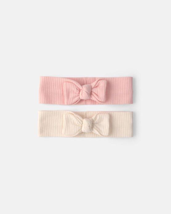 Paquete De 2 Diademas Carter's Para Bebé Niña - Rosa/Ivory