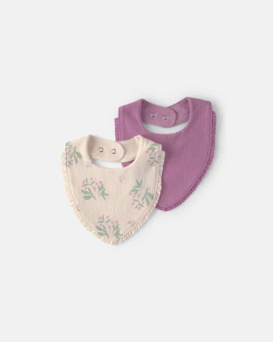 Carter's Infants 3-Pack Print Bibs Floral - Purple