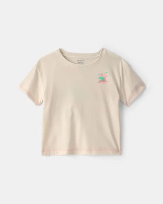 Camiseta Carter's Para Niña  'Donde Nunca Se Pone el Sol' - Crema
