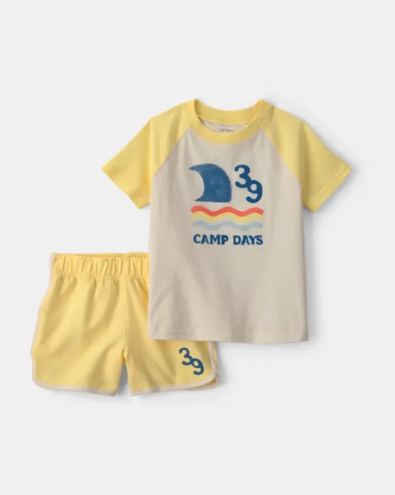 Conjunto Carter's Manga Corta De 2 Piezas Días de Campamento Camisa y Shorts