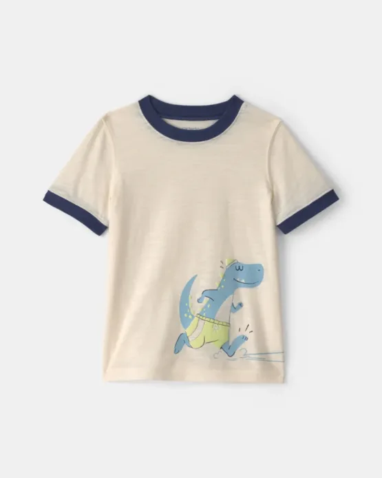 Camiseta Carter's De Dinosaurio Para Niño Pequeño - Crema