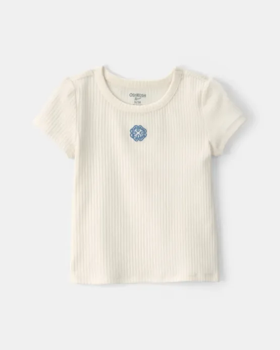 Camiseta OshKosh B'Gosh Bordada Con Trébol - Marfil
