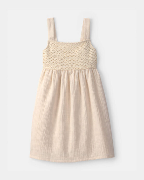 Vestido Carter's de Niña Detalle De Crochet - Marfil