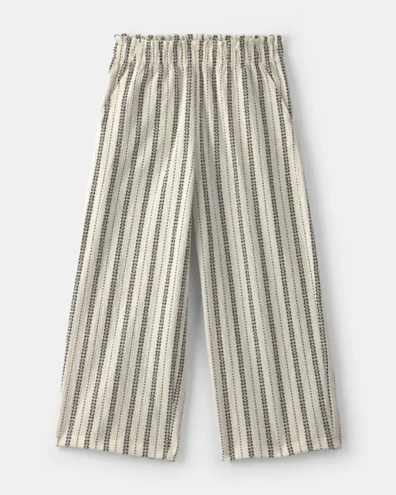 Pantalon Carters A Rayas Para Niñas - Marfil