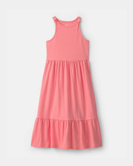 Vestido Largo Sin Mangas Para Niña - Coral
