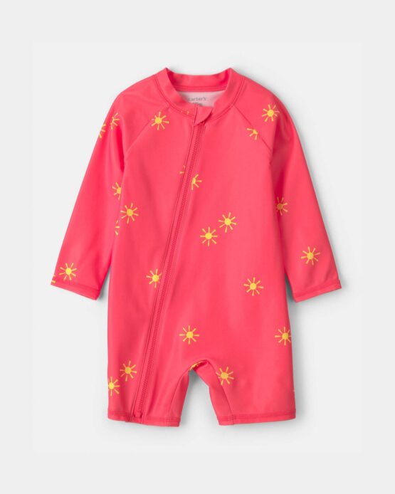 Traje De Baño Carter's De Una Pieza Con Protección Solar Para Bebé Niño - Naranja