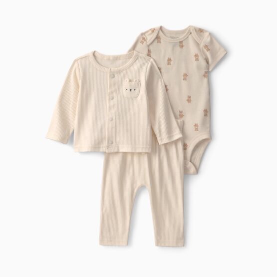 Pijama de bebe Carter's 3 pcs Con Diseño de Oso