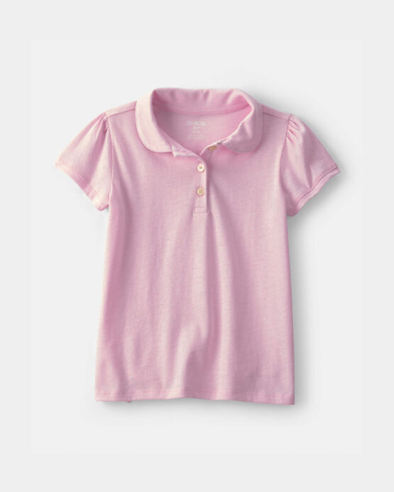 Camiseta Oshkosh Tipo Polo Para Niña  - Rosado