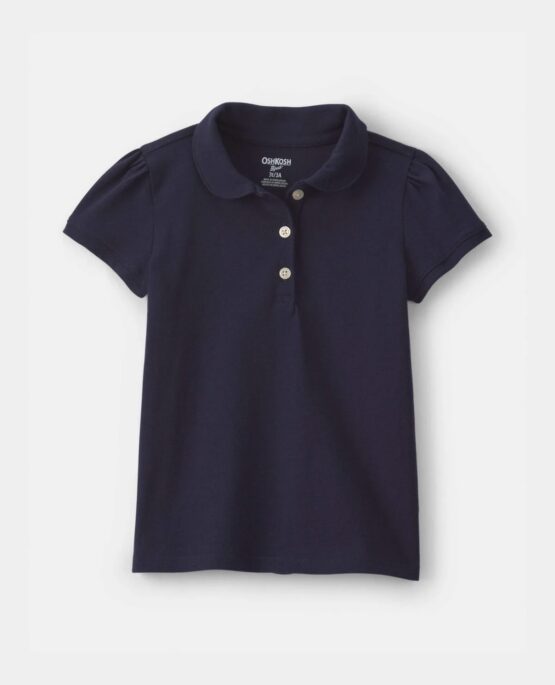 Camiseta Oshkosh Tipo Polo Para Niña  - Azul/Navy