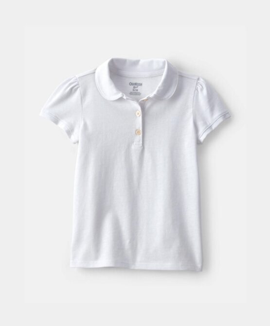 Camiseta Oshkosh Tipo Polo Para Niña  - Blanco