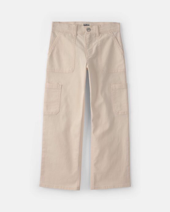 Jeans Cargo Oshkosh De Pierna Recta Para Niñas - Crema