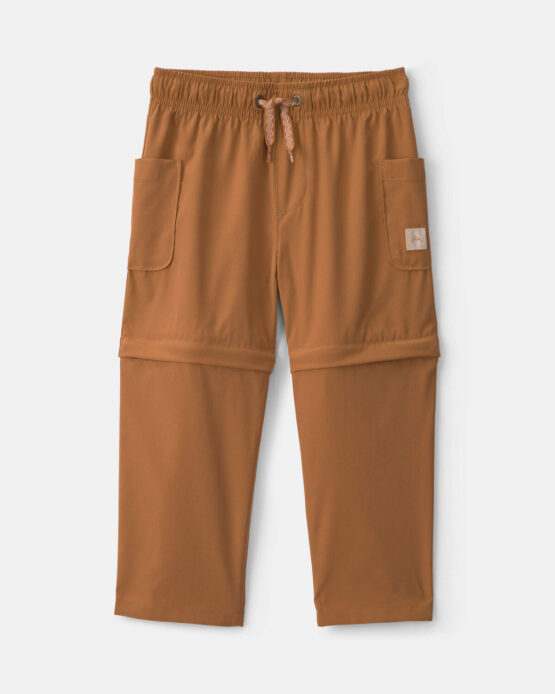 Pantalon Desmontables 2 en 1 De Popelina Para Niño Pequeño - Marrón