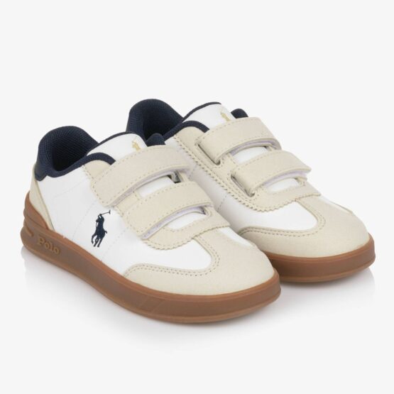 Tenis Polo Ralph Lauren Beige/Blanco Velcro