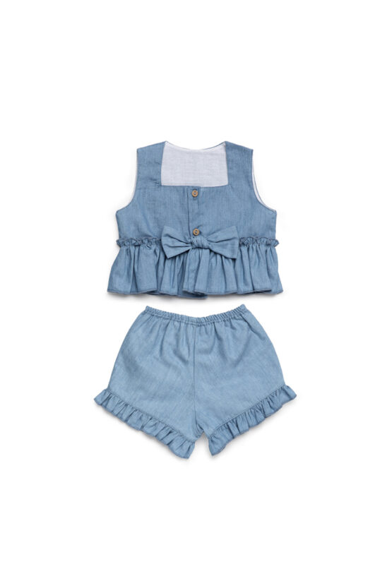Conjunto Español De 3 Pcs  - Jeans/Azul