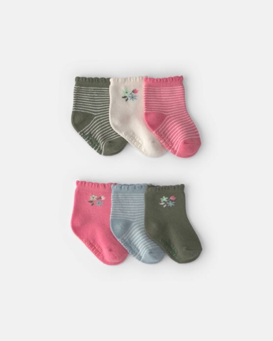 Carter's 6-Pack Calcetines Para Bebe Niña Estampado Floral Para Bebé