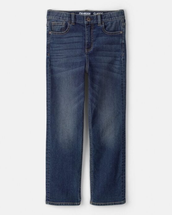 Jeans Oshkosh Clásicos De Corte Recto Para Niños En Lavado Oscuro