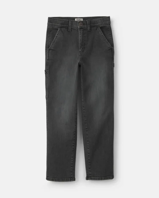 Jeans Oshkosh Holgados De Mezclilla Para Niños - Lavado carbón