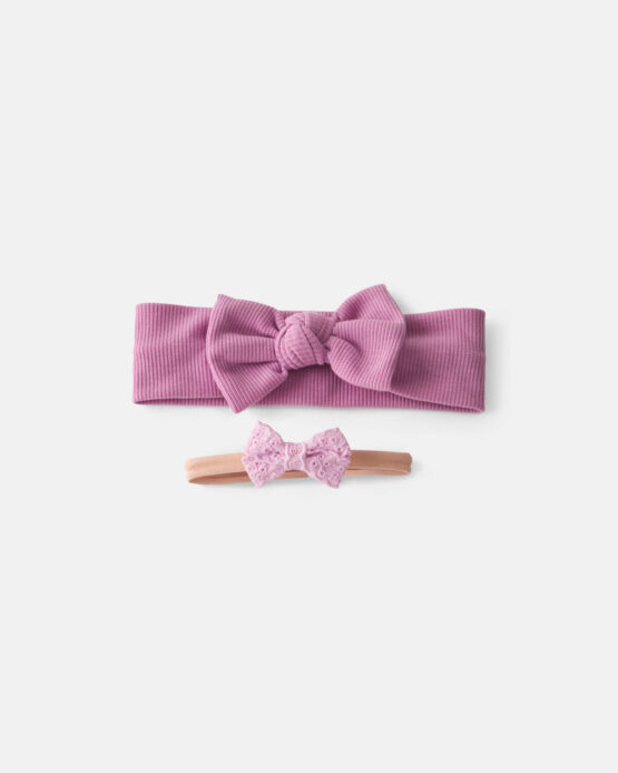 Pack De Carter's De 2 Diademas Con Lazo Para Bebé - Rosa