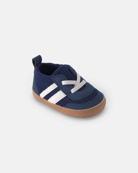 Zapatos De Vestir Carter's Para Bebe Niño Con Rayas Blanca - Azul Marino