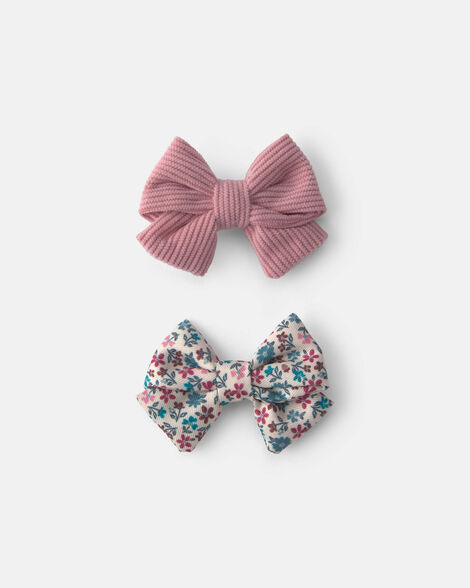 Pack De Carter's De 2 Clips Para El Cabello Con Lazo y Flores Para Niña Pequeña