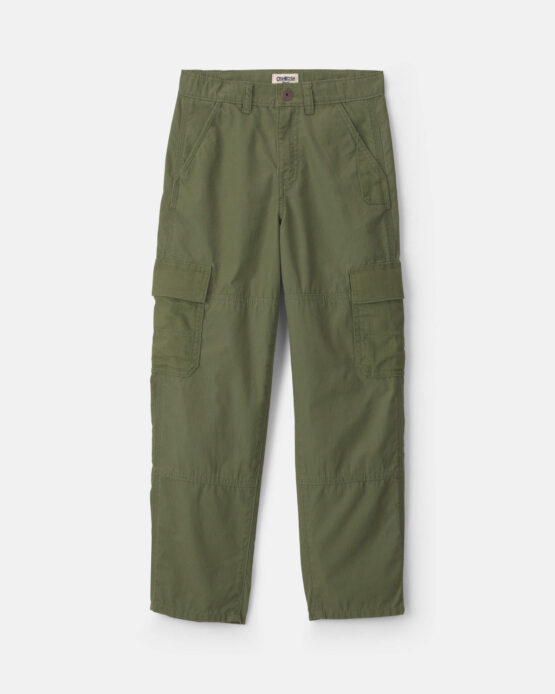 Pantalon Oshkosh Cargo Holgados para Niños - Verde Oliva