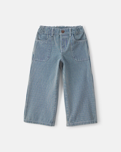 Jeans Carter's Holgados De Mezclilla Con Rayas Hickory Para Niña - Lavado claro
