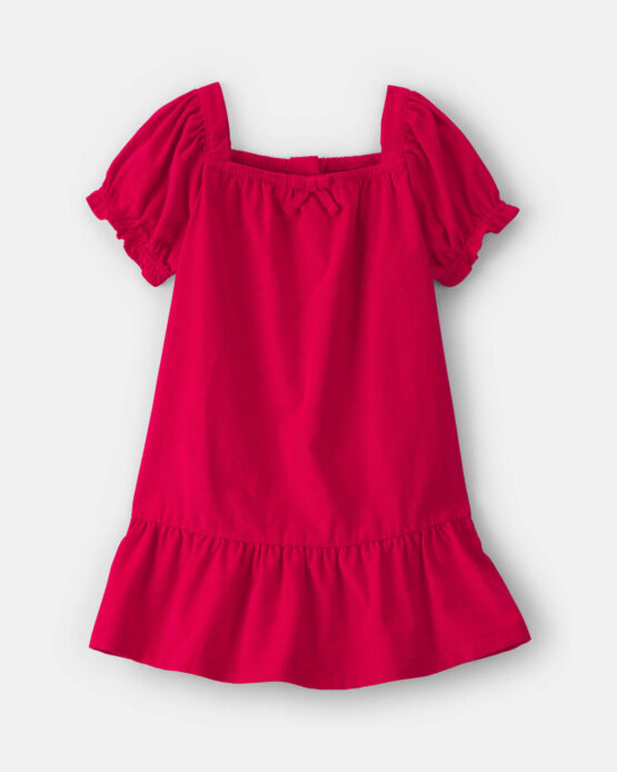 Vestido Carter's De Pana De Manga Corta - Rojo
