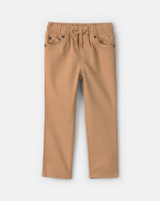 Pantalon Carter's Para Niño Pequeño Con Cintura Elástica - Caqui