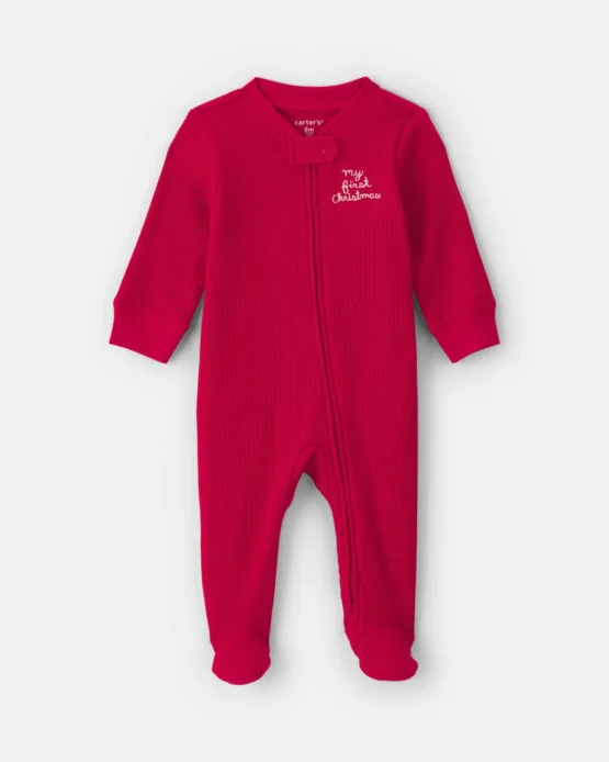 Pijama Carter's de Zipper Mi Primera Navidad - Roja