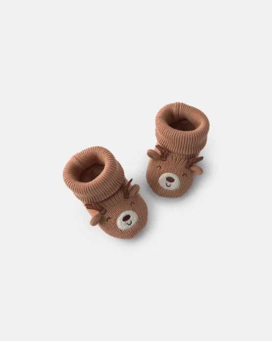 Carter's Botitas de reno Navideño Para Bebé - Marrón
