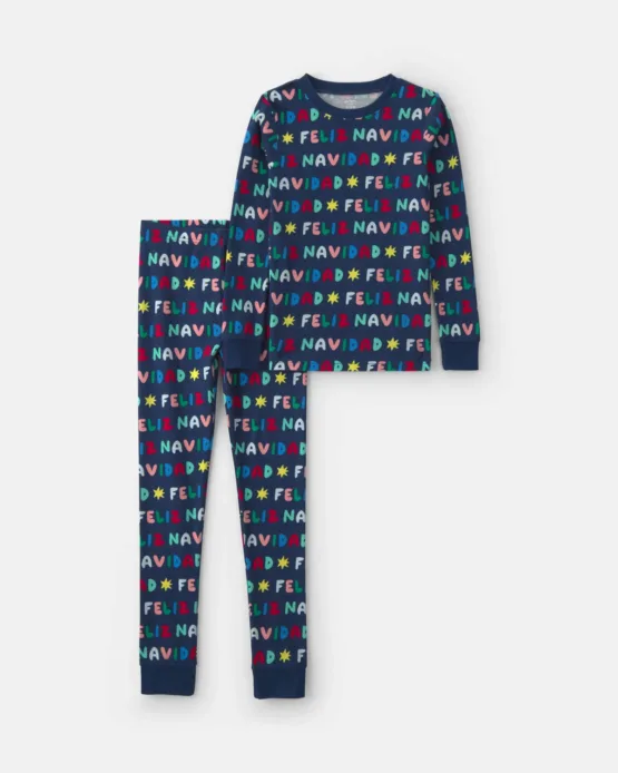 Pijama Carter's De 2 Piezas 'Feliz Navidad' 100% Algodón - Azul Marino