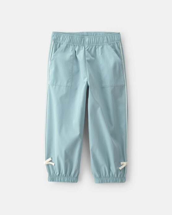 Jogger Oshkosh  De Popelina Con Lazo para Niña Pequeña - Aqua