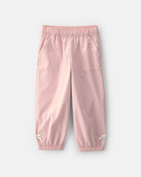 Jogger Oshkosh  De Popelina Con Lazo para Niña Pequeña - Rosa