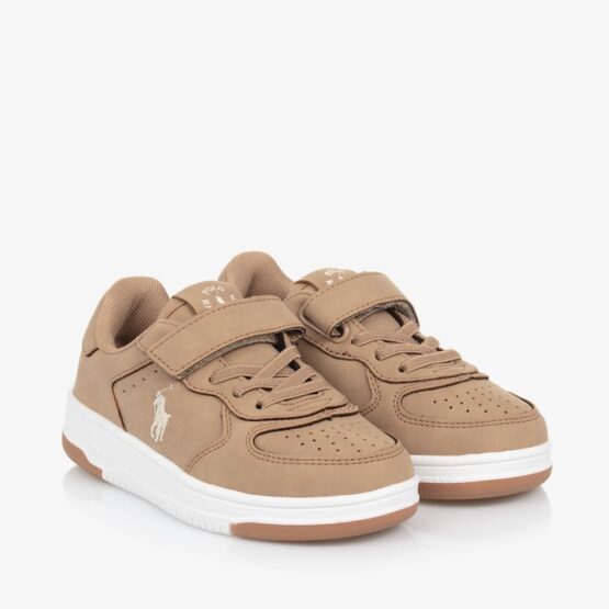 Tenis Polo Ralph Lauren Khaki Con Velcro